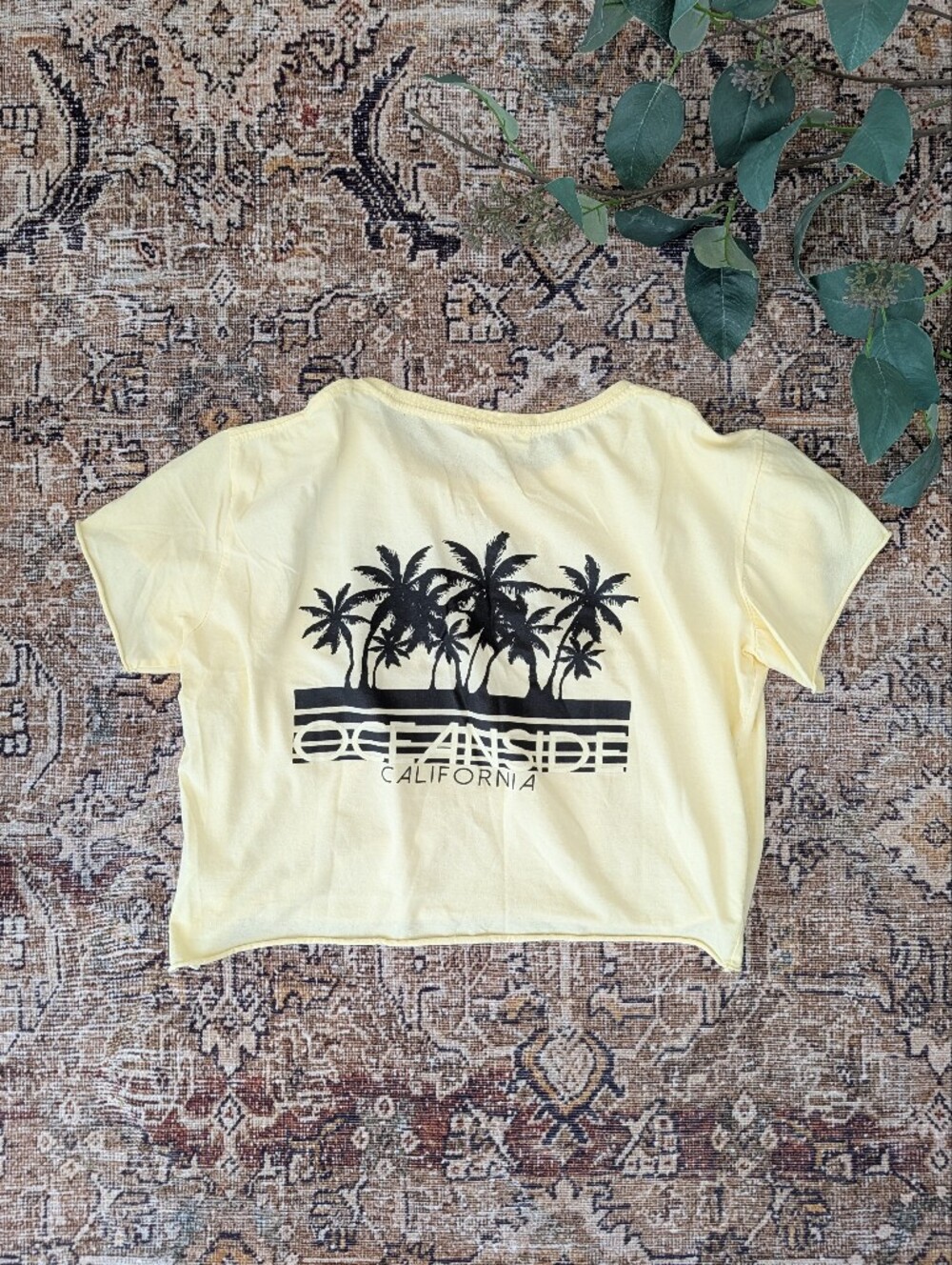 Oceanside California cropped tee L